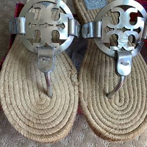 Tory Burch Miller Espadrille mirror metallic